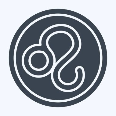 Simge Aslan İşareti. Burç sembolüyle ilgili. Kabartma tarzı. Basit dizayn edilebilir. Basit resimleme