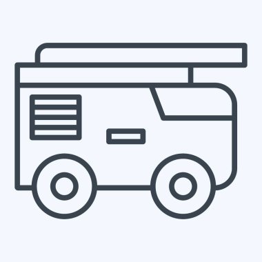 Icon İtfaiyecisi. İtfaiyeci sembolüyle ilgili. Sıra tarzı. Basit dizayn edilebilir. Basit resimleme