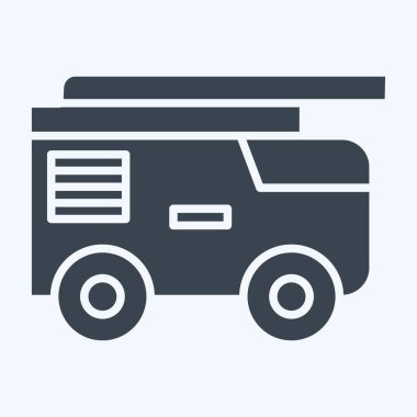 Icon İtfaiyecisi. İtfaiyeci sembolüyle ilgili. Kabartma tarzı. Basit dizayn edilebilir. Basit resimleme