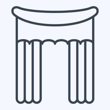 Perde sembolüyle ilgili Simge Drapery 3. Sıra tarzı. Basit dizayn edilebilir. Basit resimleme