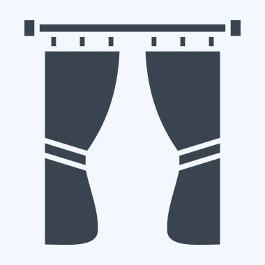 Perde sembolü ile ilgili simge 2. Kabartma tarzı. Basit dizayn edilebilir. Basit resimleme