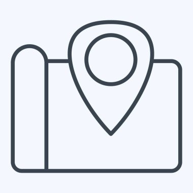 Simge haritası. Sırt çantası sembolüyle ilgili. Sıra tarzı. Basit dizayn edilebilir. Basit resimleme