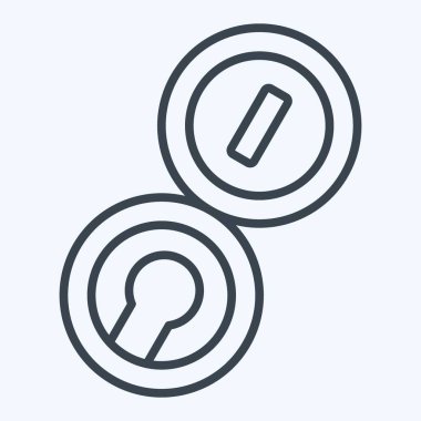 Simge Pusula. Sırt çantası sembolüyle ilgili. Sıra tarzı. Basit dizayn edilebilir. Basit resimleme