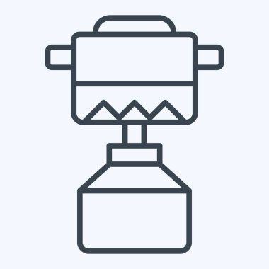 Icon Sırt Çantası Fırını. Sırt çantası sembolüyle ilgili. Sıra tarzı. Basit dizayn edilebilir. Basit resimleme