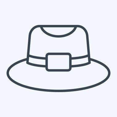 İkon Trilby. Şapka sembolüyle ilgili. Sıra tarzı. Basit dizayn edilebilir. Basit resimleme