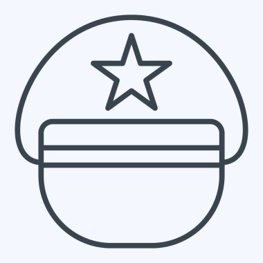 Simge Pilot Şapkası. Şapka sembolüyle ilgili. Sıra tarzı. Basit dizayn edilebilir. Basit resimleme