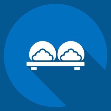 Icon Mochi. Sakura Festivali sembolüyle ilgili. Uzun gölge tarzı. Basit dizayn edilebilir. Basit resimleme