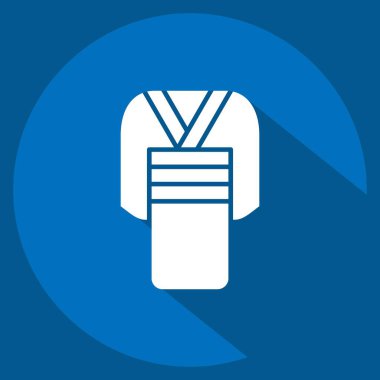 Simge Kimono. Sakura Festivali sembolüyle ilgili. Uzun gölge tarzı. Basit dizayn edilebilir. Basit resimleme