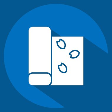 Simge halısı. Sakura Festivali sembolüyle ilgili. Uzun gölge tarzı. Basit dizayn edilebilir. Basit resimleme