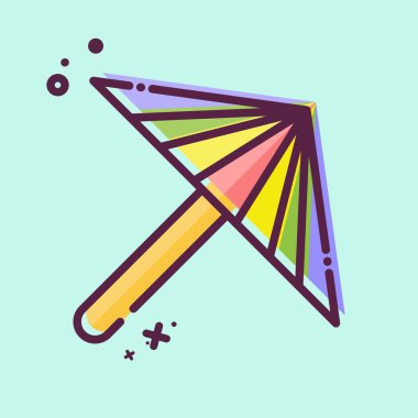 Simge Şemsiyesi. Sakura Festivali sembolüyle ilgili. MBE tarzı. Basit dizayn edilebilir. Basit resimleme