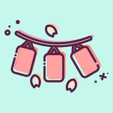 Simge Feneri. Sakura Festivali sembolüyle ilgili. MBE tarzı. Basit dizayn edilebilir. Basit resimleme