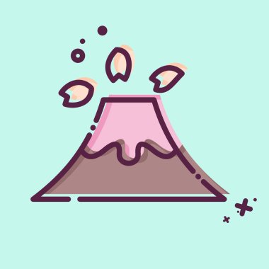 Simge Fuji. Sakura Festivali sembolüyle ilgili. MBE tarzı. Basit dizayn edilebilir. Basit resimleme