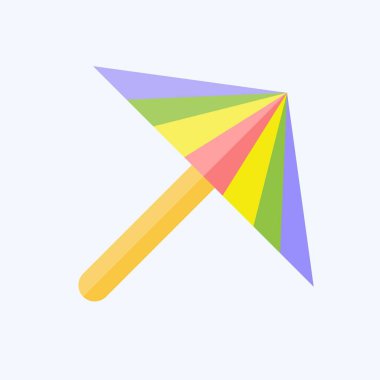 Simge Şemsiyesi. Sakura Festivali sembolüyle ilgili. Düz stil. Basit dizayn edilebilir. Basit resimleme