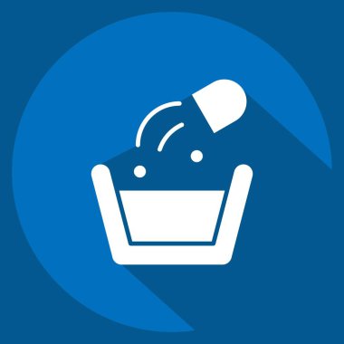 Simge Yıkama Pokeri. Çamaşır sembolüyle ilgili. Uzun gölge tarzı. Basit dizayn edilebilir. Basit resimleme