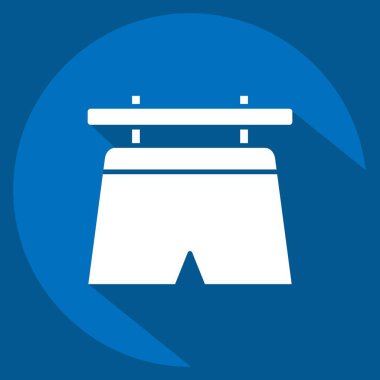 Simge Kurutma Şortu. Çamaşır sembolüyle ilgili. Uzun gölge tarzı. Basit dizayn edilebilir. Basit resimleme