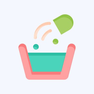 Simge Yıkama Pokeri. Çamaşır sembolüyle ilgili. Düz stil. Basit dizayn edilebilir. Basit resimleme