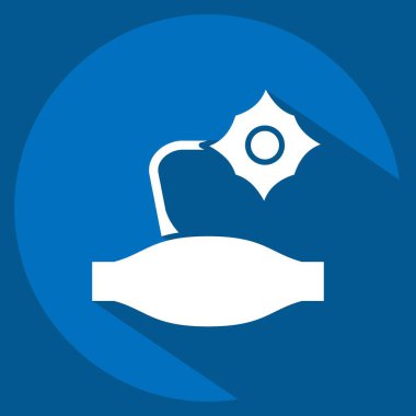 Simge Als. Solunum Terapisi sembolüyle ilgili. Uzun gölge tarzı. Basit dizayn edilebilir. Basit resimleme