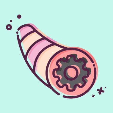 Icon Bronchirotasis. Solunum Terapisi sembolüyle ilgili. MBE tarzı. Basit dizayn edilebilir. Basit resimleme