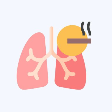 İkon içiciliği. Solunum Terapisi sembolüyle ilgili. Düz stil. Basit dizayn edilebilir. Basit resimleme