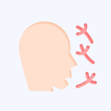 Simge alerjisi. Solunum Terapisi sembolüyle ilgili. Düz stil. Basit dizayn edilebilir. Basit resimleme