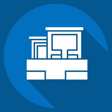 Simge Templo De Debod. İspanya sembolüyle ilgili. Uzun gölge tarzı. Basit dizayn edilebilir. Basit resimleme