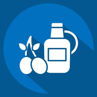 Simge zeytinyağı. İspanya sembolüyle ilgili. Uzun gölge tarzı. Basit dizayn edilebilir. Basit resimleme