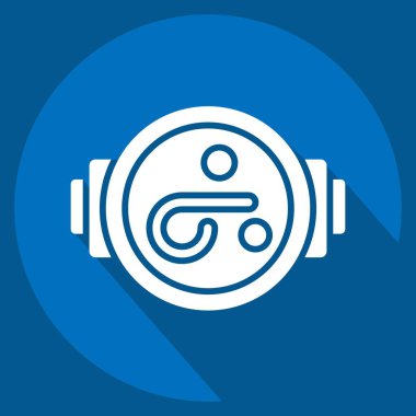 İkon deniz ürünleri pastası. İspanya sembolüyle ilgili. Uzun gölge tarzı. Basit dizayn edilebilir. Basit resimleme