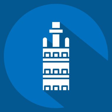 İkon Girada. İspanya sembolüyle ilgili. Uzun gölge tarzı. Basit dizayn edilebilir. Basit resimleme