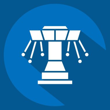 Icon Lunaparkı. İspanya sembolüyle ilgili. Uzun gölge tarzı. Basit dizayn edilebilir. Basit resimleme