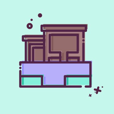 Simge Templo De Debod. İspanya sembolüyle ilgili. MBE tarzı. Basit dizayn edilebilir. Basit resimleme