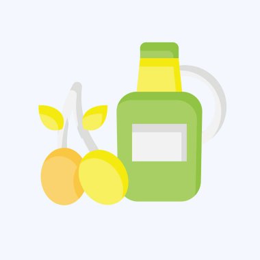 Simge zeytinyağı. İspanya sembolüyle ilgili. Düz stil. Basit dizayn edilebilir. Basit resimleme