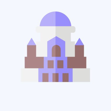 İkona Montjuic. İspanya sembolüyle ilgili. Düz stil. Basit dizayn edilebilir. Basit resimleme