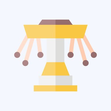 Icon Lunaparkı. İspanya sembolüyle ilgili. Düz stil. Basit dizayn edilebilir. Basit resimleme