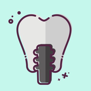 Simgesel Diş Protezi. Dişçi sembolüyle ilgili. MBE tarzı. Basit dizayn edilebilir. Basit resimleme