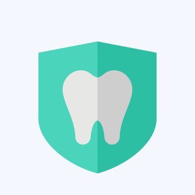 Simge Diş Koruma. Dişçi sembolüyle ilgili. Düz stil. Basit dizayn edilebilir. Basit resimleme