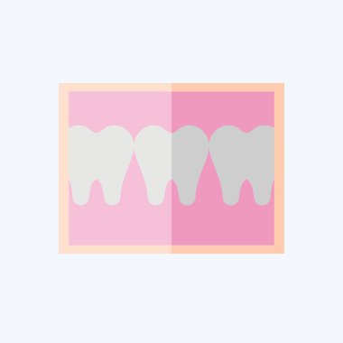 Simge Diş Görüntüleme. Dişçi sembolüyle ilgili. Düz stil. Basit dizayn edilebilir. Basit resimleme