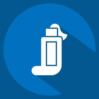 İkon diş macunu. Plastik Kirlilik sembolüyle ilgili. Uzun gölge tarzı. Basit dizayn edilebilir. Basit resimleme