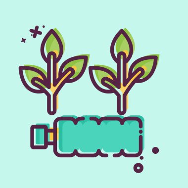 Simge Sert Biyolojik Çözünür. Plastik Kirlilik sembolüyle ilgili. MBE tarzı. Basit dizayn edilebilir. Basit resimleme