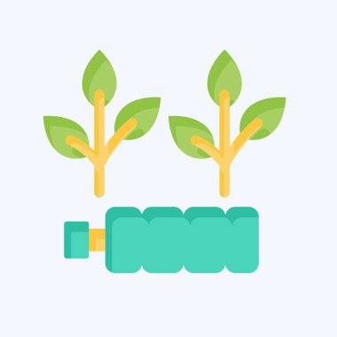 Simge Sert Biyolojik Çözünür. Plastik Kirlilik sembolüyle ilgili. Düz stil. Basit dizayn edilebilir. Basit resimleme