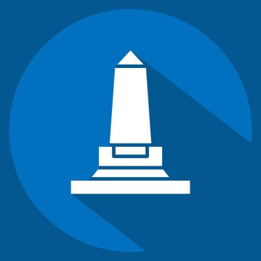 Icon Wellington Anıtı. İrlanda sembolüyle ilgili. Uzun gölge tarzı. Basit dizayn edilebilir. Basit resimleme