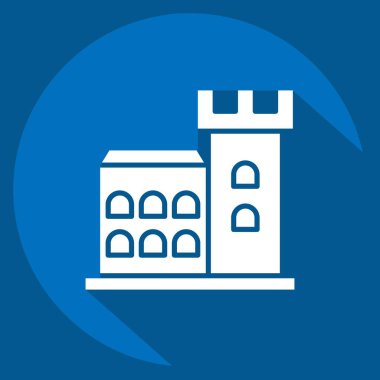 Icon Dubun Kalesi. İrlanda sembolüyle ilgili. Uzun gölge tarzı. Basit dizayn edilebilir. Basit resimleme