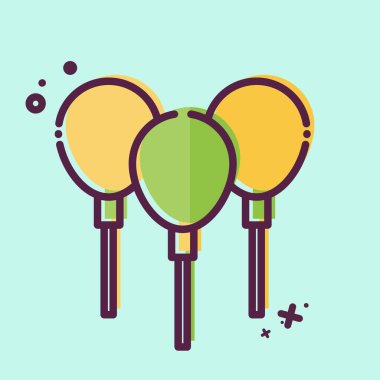 İkon Balonlar. İrlanda sembolüyle ilgili. MBE tarzı. Basit dizayn edilebilir. Basit resimleme