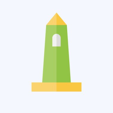 İkon Rish Yuvarlak Kulesi. İrlanda sembolüyle ilgili. Düz stil. Basit dizayn edilebilir. Basit resimleme