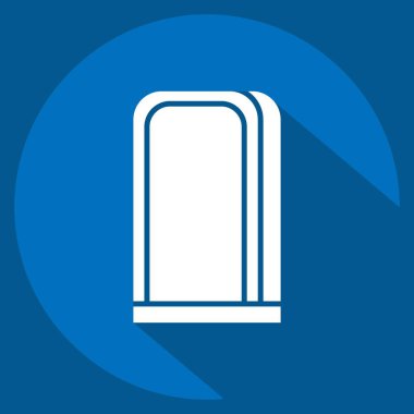 Simge Ayna. Ev dekorasyonu sembolüyle ilgili. Uzun gölge tarzı. Basit dizayn edilebilir. Basit resimleme