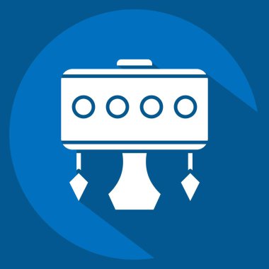 Simge lambası. Ev dekorasyonu sembolüyle ilgili. Uzun gölge tarzı. Basit dizayn edilebilir. Basit resimleme