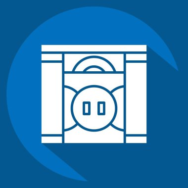 Simge Kapısı. Ev dekorasyonu sembolüyle ilgili. Uzun gölge tarzı. Basit dizayn edilebilir. Basit resimleme