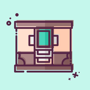 İkon Gardırop. Ev dekorasyonu sembolüyle ilgili. MBE tarzı. Basit dizayn edilebilir. Basit resimleme