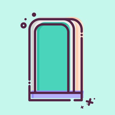 Simge Ayna. Ev dekorasyonu sembolüyle ilgili. MBE tarzı. Basit dizayn edilebilir. Basit resimleme