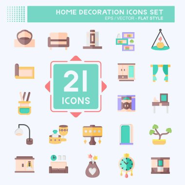 Simge Ev Dekorasyonu. Mobilya sembolüyle ilgili. Düz stil. Basit dizayn edilebilir. Basit resimleme