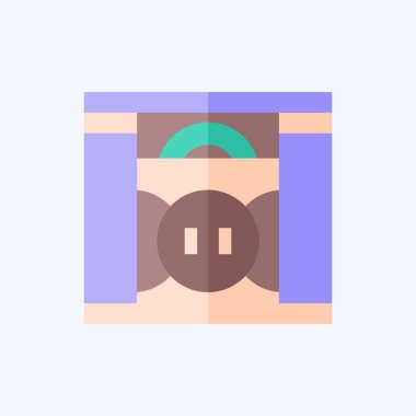 Simge Kapısı. Ev dekorasyonu sembolüyle ilgili. Düz stil. Basit dizayn edilebilir. Basit resimleme